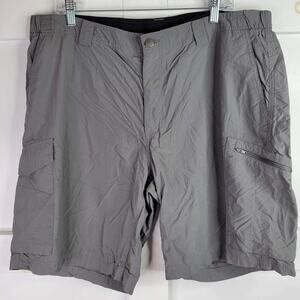 Columbia Short Men's Silver Ridge Cargo Gray Nylon Hiking Ripstop Size 40